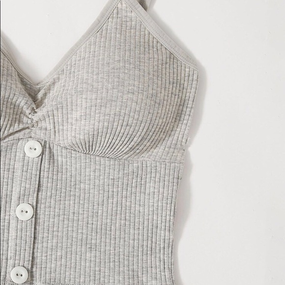 Cropped Tank with Button Detail - Picture 5 of 8